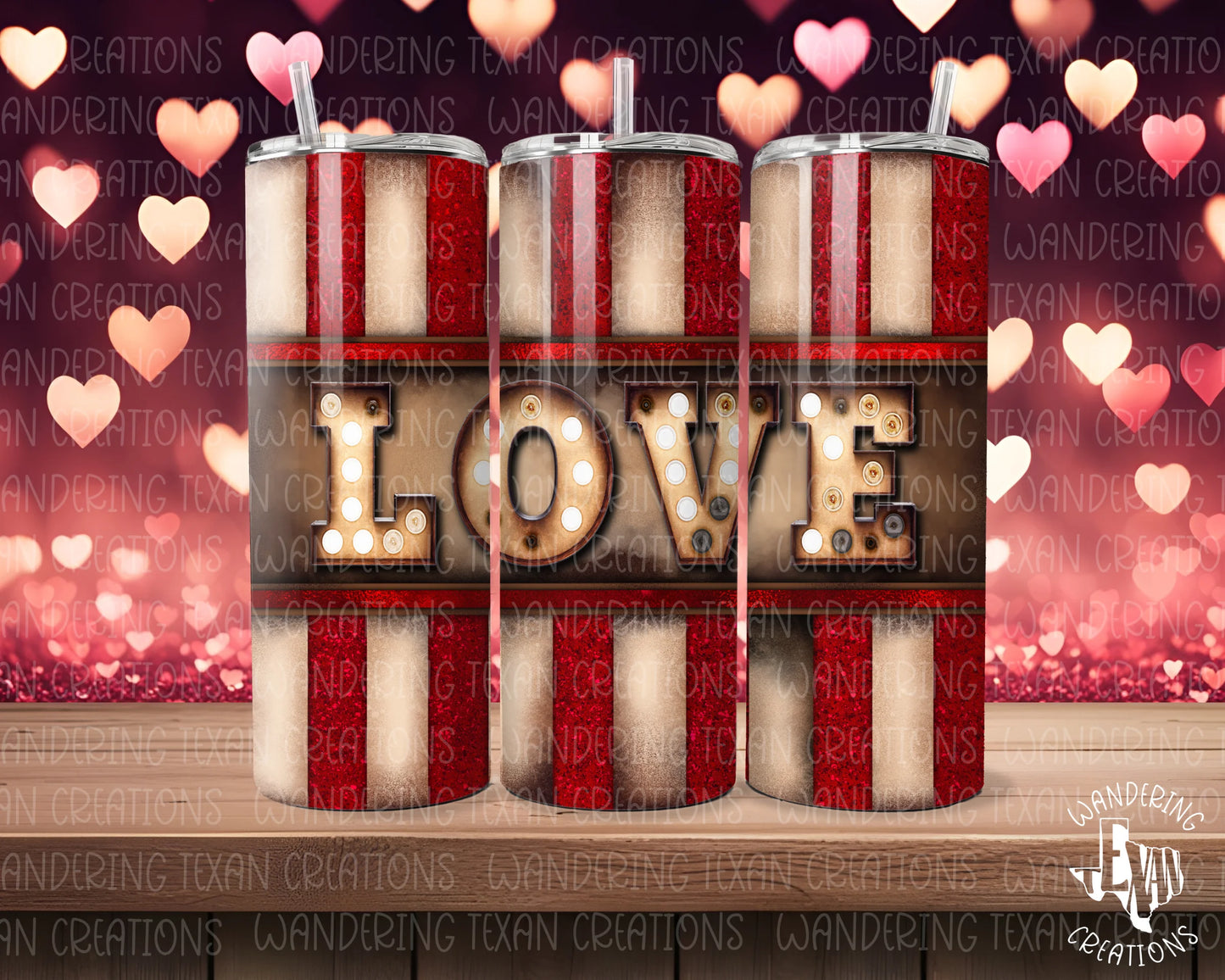 Featuring a playful marquee design, this tumbler is perfect for Valentine's Day.